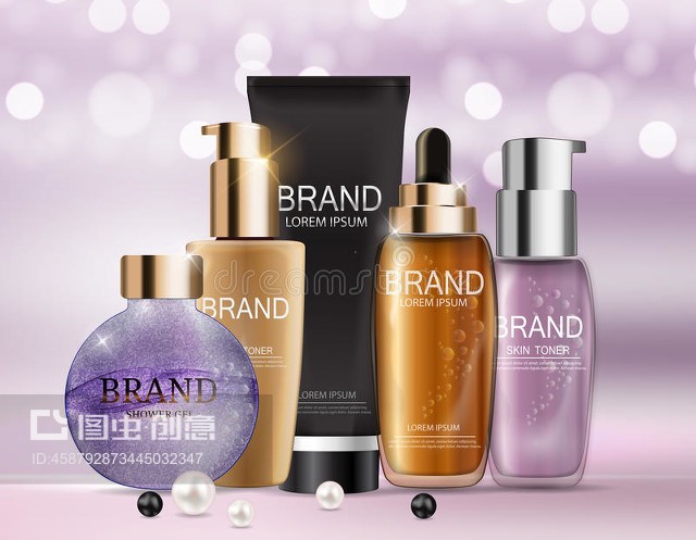 设计化妆品与卫生用品的广告及杂志背景模板